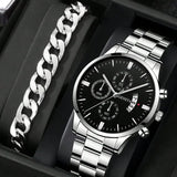 Cronos de Luxo: Relógio Masculino de Quartzo com Calendário - Estilo Impecável para Conquistar o Mundo dos Negócios