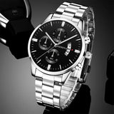 Cronos de Luxo: Relógio Masculino de Quartzo com Calendário - Estilo Impecável para Conquistar o Mundo dos Negócios