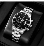 Cronos de Luxo: Relógio Masculino de Quartzo com Calendário - Estilo Impecável para Conquistar o Mundo dos Negócios