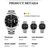 Cronos de Luxo: Relógio Masculino de Quartzo com Calendário - Estilo Impecável para Conquistar o Mundo dos Negócios